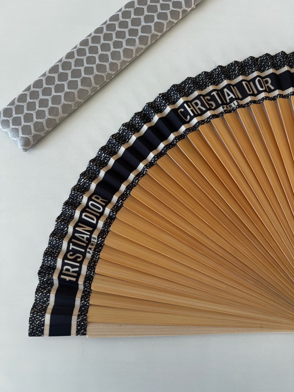 Dior Beige and Black Signature Folding Fan